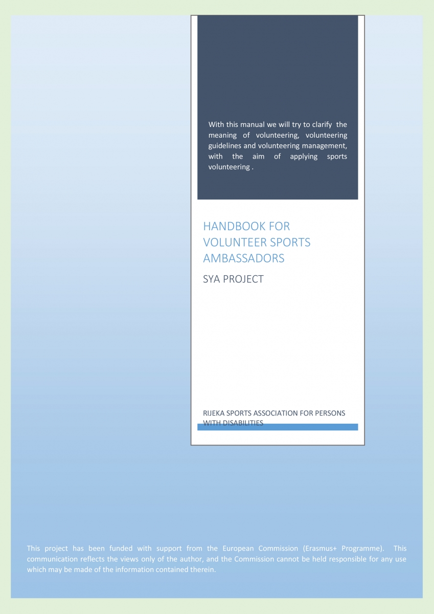 Handbook for volunteer sports ambassadors